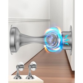 Topes magnéticos para puerta, tope magnético de puerta de acero inoxidable, paquete de 2 unidades, cinta adhesiva de doble cara, sin taladrar, tornill