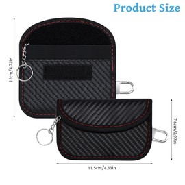 HUSOUE Faraday Pouch for Car Keys, 2 Pack Anti-Theft RFID Key Pouches Faraday Bag with Keychain Clip Car Key Signal Blocking Case for Remote Entry Keyless Fobs Protection