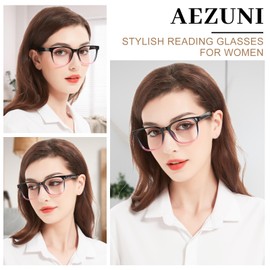 AEZUNI Oversize Square Reading Glasses for Women Oversized Trendy Large Readers 1.0 1.25 1.5 1.75 2.0 2.25 2.5 2.75 3.0 3.5 4.0 5.0 6.0(Purple,1.75)