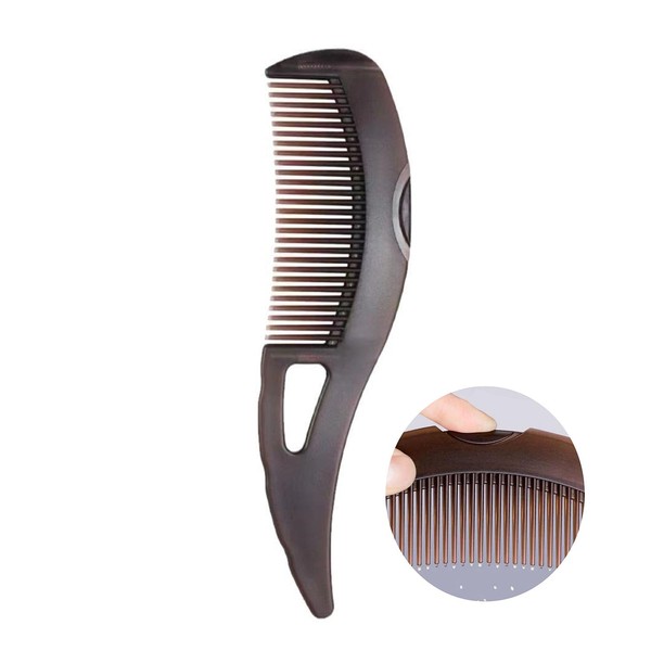 Dandruff Comb with Self-Cleaning Hollow Teeth & Massage Handle -