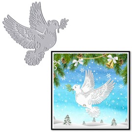 Threetols Metal Doves Background Die Cuts for Card Making, A Dove Holds a Branch Cutting Dies for DIY Decor Paper Craft Card Making Scrapbooking Paper Album Stamp