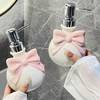 Hosoncovy Bow Ceramic Liquid Soap Dispenser with Pump,Round Pump Bottle