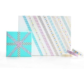 YUBX Skinny Gold Washi Tape Set Foil Decorative Tape for DIY Crafts, Bullet Journals, Planners, Scrapbooking, Wrapping (Star Theme)