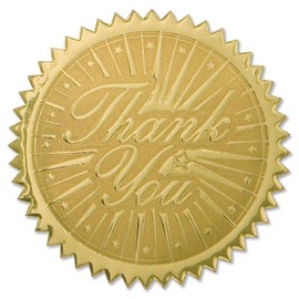 PaperDirect Thank You Embossed Gold Foil Certificate Seals, 2 Inch, Self Adhesive, 100 Count…, Embossed Seals for Certificates, Achievement and Award Stickers for School, Work, Diploma