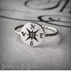 Compass ring, sterling silver ring, silver compass, nautical ring, travel