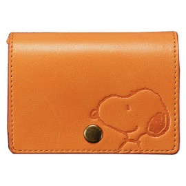 Mini Wallet, Genuine Leather, Minnie, Italian Leather, Red, Card Slot, Coin Purse, Bill Compartment, Mini Wallet, Cowhide Leather, Small, Compact, Adult, Cute, Women's, marigold