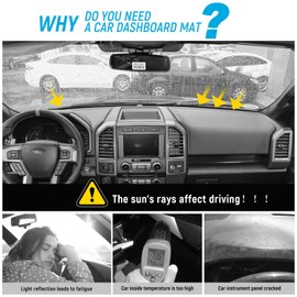 ZZEQYG Dash Cover for Ford F150 2015-2020 Accessories Flannel Dashboard Cover Dash Mat Center Console Cover Sunshield Protector Pad (with HUD)