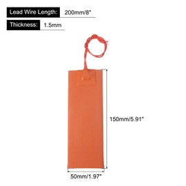 MECCANIXITY Silicone Heating Pad, 12V 20W Heater Film Flexible Heating Plate 150mmx50mm Heater Mat for Constant Temperature, Pack of 4