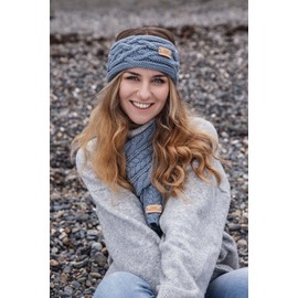 Aran Traditions Cable Knitted Style Headband (Slate)