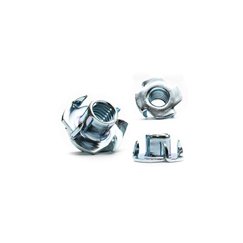 M8 (8mm Ø) T-Nuts Four Pronged Captive Blind Threaded Inserts