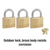 Master Lock 140TRI Solid Brass Padlock with Key, 3 Pack