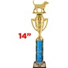 14" Gold Beagle Trophies, Customized Dog Show Cup Trophy Awards