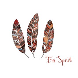 Maydahui Native American Indian Feather Wall Sticker (20.6x20.6 Inch) Full Spirit Quotes Nordic Style Feather Wall Decals for Car Laptop Wall Home Decor