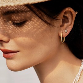 ALEXCRAFT Hoop Earrings Gold Silver Small Earrings Silver 925 Gift for Women Girlfriend Mum Girls, Brass, No Gemstone