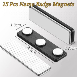MAIHUO 15Pack Name Tag Magnets,Magnetic Name Badge,Magnetic Badge Holder,Magnetic Name Tag ID Badge Holder