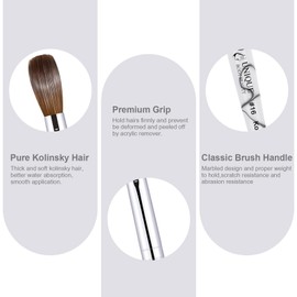 Unique Body Beauty Kolinsky Acrylic Nail Brush (White, 10)