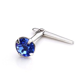 jewellerybox Sterling Silver Andralok Nose Stud with 3mm Sapphire Crystal
