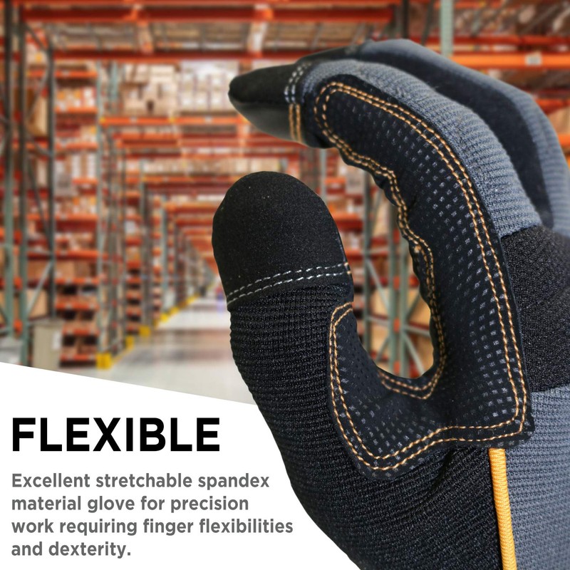 WOLF Mechanic All-purpose Stretchable Flex Grip Work Glove, Dexterity (1,