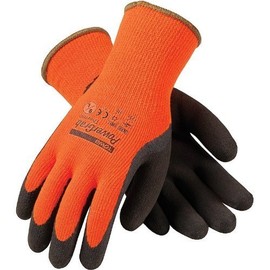 PIP WA1403A Tek Seamless Knit Latex Grip Work Glove Large, Orange & Brown