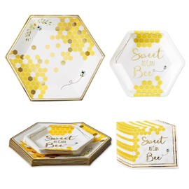 Kate Aspen Sweet as Can Bee 62 Piece Party Tableware Set (16 Guests)