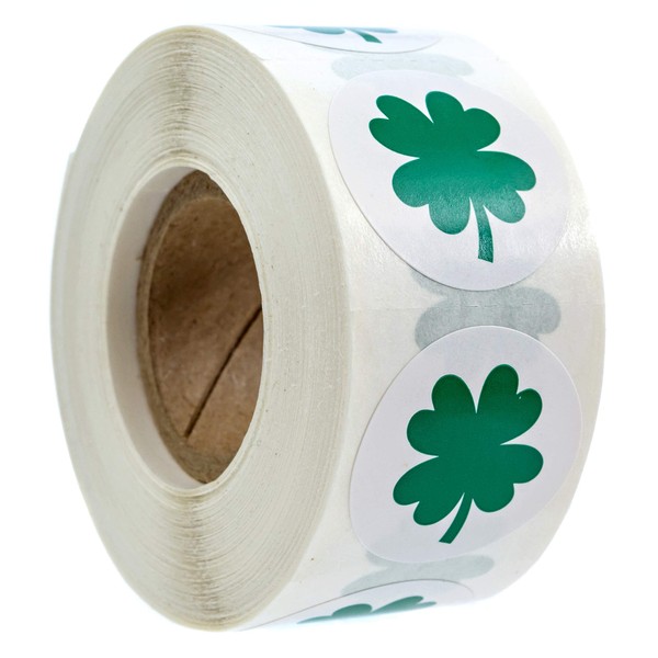 Shamrock Stickers/St. Patrick's Day 1" Stickers / 500 Lucky 4 Leaf Clover Stickers