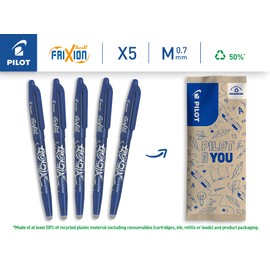 Pilot FriXion Ball Erasable Rollerball Pen, Set of 5, Blue Colour
