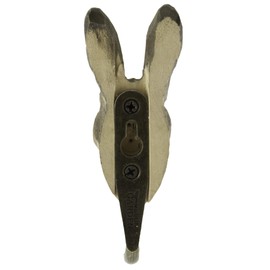 WILDLIFEGARDEN Wildlife Garden - Hook Mountain Hare (WG510) - Hand Carved Decorative Coat Hook, Wall Mounted, Made of Wood and Metal - European Animals Collection