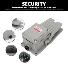 15A/250V Momentary Non-Slip Foot Pedal Switch Hands-Free Foot Switch, Aluminium Housing Closer Momentary Contact Control Foot Switch for Compatible Power Tool