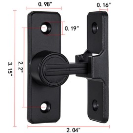 Wocoe 3 Packs Barn Door Latches,Black 90 Degree Gate Lock,Flip Gate Latches Hardware,Zinc Alloy Right Angle Door Lock Latch,Door Security Sliding Door Latch Lock for Cabinets