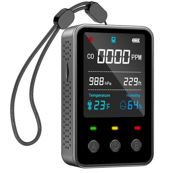 Gedsffati Portable CO Detector Carbon Monoxide Detector, Mobile CO Warner