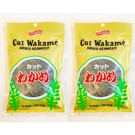 Cut Wakame Dried Seaweed, 2.5 oz, Pack of 2
