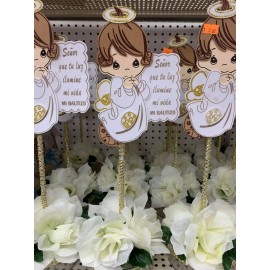 favor 12 Centros De Mesa Bautizo