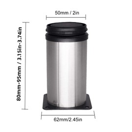 Eidoct 8 Pcs 80mm Adjustable Legs, Stainless Steel Heavy Duty Metal Furniture Feet with 32 Pcs Screws, Stainless Steel Adjustable Feet Kitchen Cupboard Sofa Beds Furniture Legs 3.2INCH