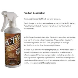 Dpnamron NI-712 Odor Eliminator Fresh Orange Pint (4 Bottle) Eliminates Airborne Odors!