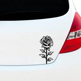 Rose Car Sticker, Vinyl Decal Sticker, Car Window Bumper Sticker, Van Sticker, Motorhome Caravan Sticker, Flower Sticker, 200mm