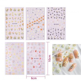 5 Hojas Pegatinas De Uñas De Flores, Calcomanías De Uñas En Relieve 5d, Autoadhesivas, Suministros De Arte Para Uñas, Decoración De Uñas, Para Mujeres y Niñas