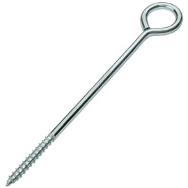 AERZETIX - C57945 - Set of 10 Eye Screws for Screwing Diameter 5 x 100 mm - Self-Tapping Eye Screw Closed - Made of Steel - Colour Silver