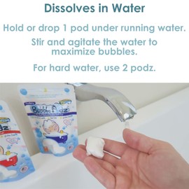 TruKid Bubble Podz Bubble Bath for Baby & Kids, Gentle Refreshing Bath Bomb for Sensitive Skin, pH Balance 7 for Eye Sensitivity, Natural Moisturizers and Ingredients, Eucalyptus (60 Podz)