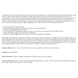 Special Ingredients Agar Agar 100g Premium Quality Powder Vegan Gelatine, European, Suitable for Vegan's & Vegetarian's, Non GMO, Gluten Free, Recyclable Container