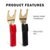 Vouchmind 5 Pairs Copper Spade Crimp Terminals, 8 AWG Speaker
