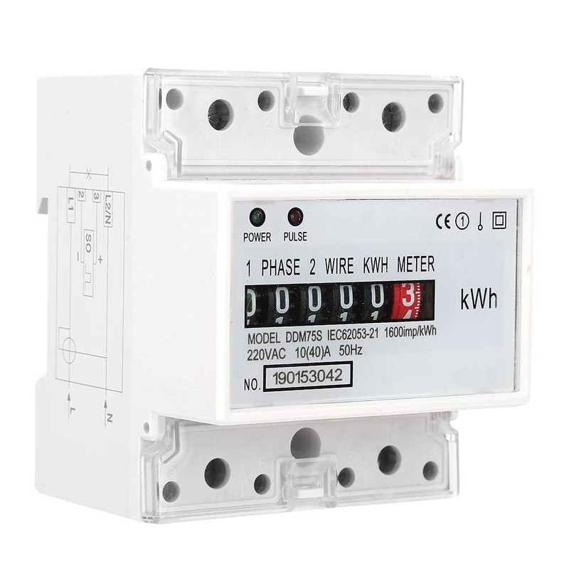 Single Phase Two Wire Energy Meter 4P LED Din Rail