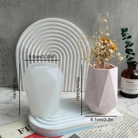 Molde de silicona con diseño de rayas verticales en 3D, para macetas, cemento, arcilla, soporte para bolígrafos, para suculentas, etc