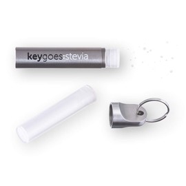 keygoes:stevia Stainless Steel Keyring Stevia Shaker | Comes with Two Stevia Refills - Pure 98% Stevia Rebaudiana - Highest Purity. 420x Sweeter Than Sugar and Zero Calories