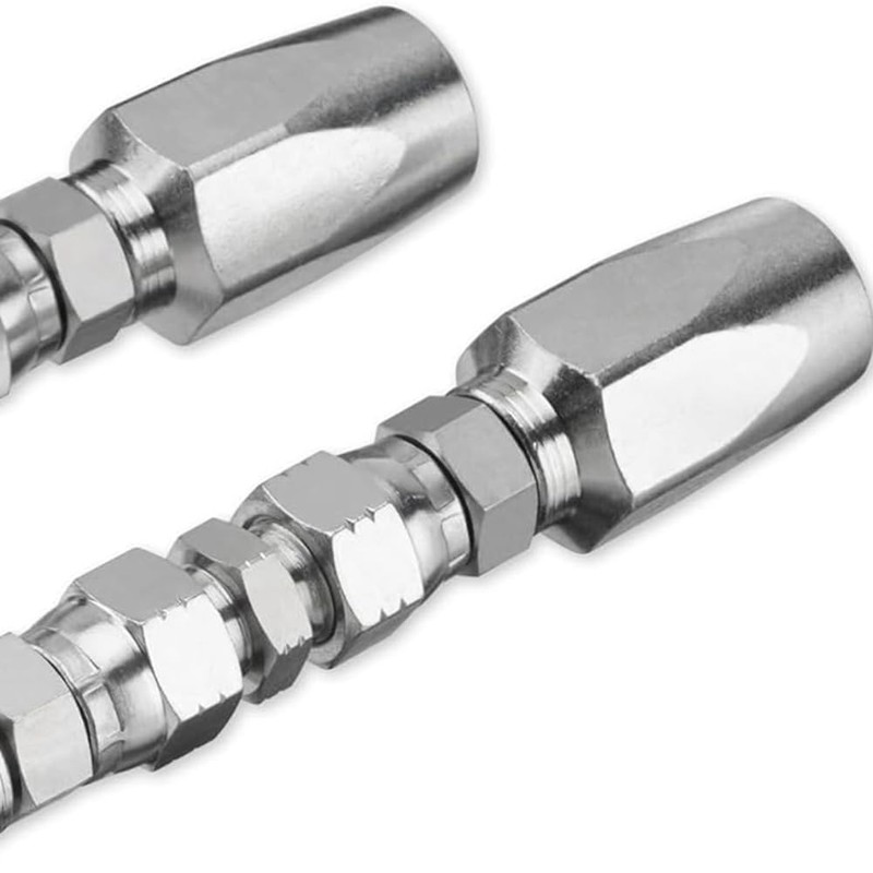 Comphic 2pcs Hydraulic Hose Repair Kit, Reusable, 2-Wire Reusable Hydraulic