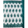 Mia Fabrics Flower Lace Sequins Fabric - Hunter Green Embroidered