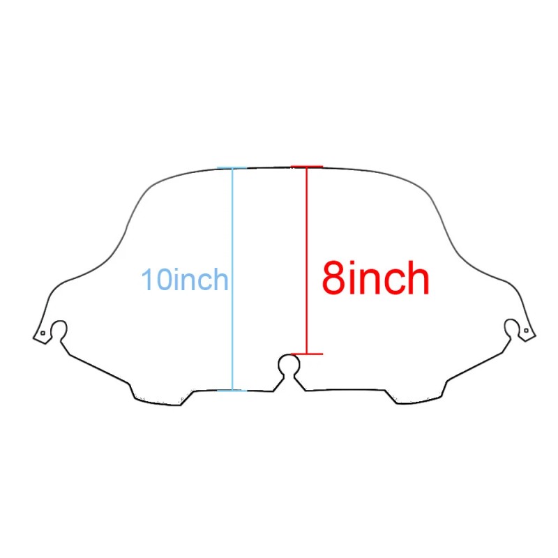 WYNMOTO 8'' Smoke Front Windshield Windscreen for Harley Street Electra