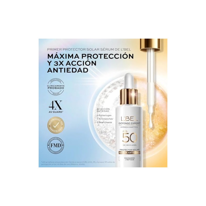 L'BEL – Protector Solar Sérum Défense Expert Antiedad 27 ml,