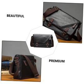 Gatuida 1pc Men Pu Briefcase Stylish Outdoor Business Crossbody Bag for Work Multi-functional Fashion Bag for College Students Professionals