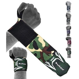EMRAH Weight Lifting Wrist Wraps Gym Straps Bodybuilding Power Training Workout Exercise (Camo Green)