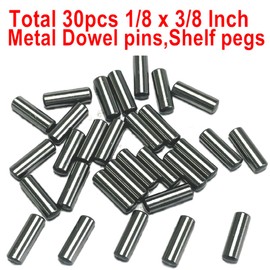 ZDingTech 30PCS 1/8 x 3/8 Dowel Pins,1/8 inch x 3/8 inch Metal Dowel pins,Shelf Pegs,Support Shelves,Bearings Alloy Steel Wood Bunk Bed pegs